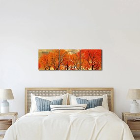 Obraz - Jesień (z zegarem) (90x30 cm)