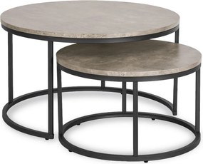 Zestaw Stolików Kawowych ROCKY MAX 60 cm/80 cm Szary Beton Nowoczesny Loft