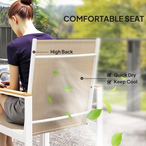 Outsunny 5-częściowy zestaw do jedzenia na zewnątrz, stół ze szkła hartowanego, 4 krzesła, odporny na warunki atmosferyczne, rama stalowa, meble tarasowe, wielobarwny