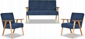 Zestaw mebli PRL retro SOLER sofa fotele Family Meble granat sztruks Anafi