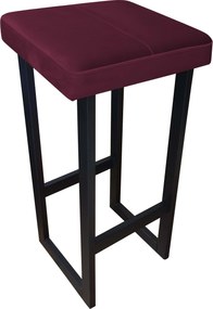 Hoker ALEX krzesło barowe tkanina Welur podstawa metalowa : Kolor Stelaża - Czarny , Kolor tkaniny - VELVET - MG02, Wysokość - 75 cm