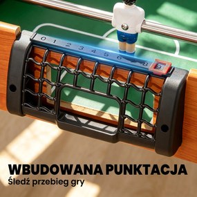 HOMCOM Stół do piłkarzyków, zestaw do piłkarzyków, 2 piłki, antypoślizgowe uchwyty, dla dzieci i dorosłych, licznik punktów, MDF, metal, kolorowy