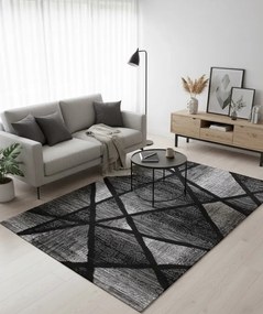 Czarno-szary geometryczny dywan L6-M13