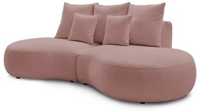 Różowa sofa z materiału bouclé 260 cm Saint-Germain – Bobochic Paris