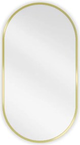 Mexen Loft lustro łazienkowe owalne 75 x 40 cm, rama złota szczotkowana - 9851-075-040-000-50
