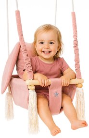 Różowa huśtawka królik dla dziewczynki S6-C04