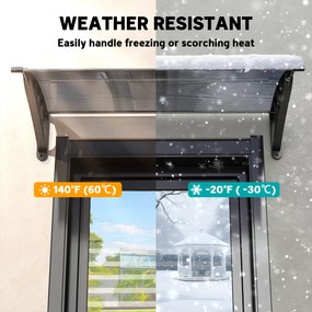 Outsunny Zadaszenie, nad drzwi wejściowe, dla wejść i okien, 100Dł x 75S x 23W cm, Czarne