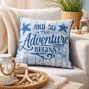 Poduszka dekoracyjna o wyglądzie niebieskiego drewna, 40 x 4