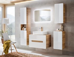 Szafka łazienkowa boczna Aruba 830 FSC dąb craft złoty/biały połsyk