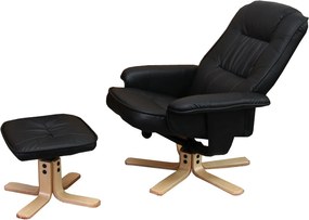 Fotel relaksacyjny H56 z podnóżkiem,  czarny