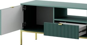 NAYA Szafka RTV 154 zielona (LABRADOR) | złoty stelaż