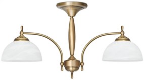 Niski żyrandol mosiężny dwuramienny C-S2K