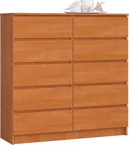 Komoda AKORD K120 Olcha 120 cm 10 szuflad kolor Olcha mat 120x40x121 cm