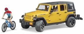 Bruder 2543 jeep Wrangler Rubicon Unlimited z rowerem górskim i rowerzystą, 3 szt.