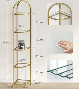 Narożny regał glamour 5 półek Aridea 810