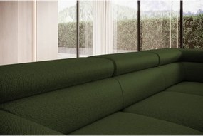 Narożnik RAVEN L Prawostronny wolnostojący z funkcją spania tkanina ARAGON 39 Ciemno Zielony WERSAL
