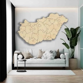 Drewniana mapa ścienna Węgier - 40 sztuk | SENTOP M005