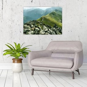 Obraz na szkle - Krajobraz górski (70x50 cm)