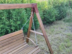 Drewniana huśtawka ogrodowa wolnostojąca dla dzieci Kaori 5X - orzech