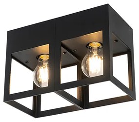 Nowoczesna lampa sufitowa czarna 2-światłowa - Cela Nowoczesny Oswietlenie wewnetrzne