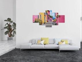 Obraz - Różowa uliczka (125x70 cm)