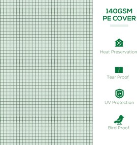 Outsunny Szklarnia Foliowa, Odporna na Warunki Pogodowe, UV-odporna, Tunel Foliowy, 200 x 80 x 45 cm, Zielona