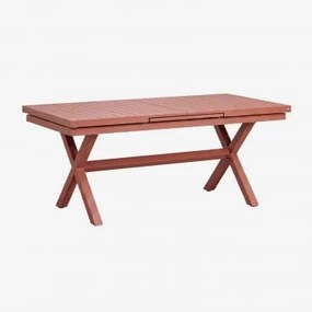 Rozkładany Prostokątny Stół Ogrodowy Z Aluminium Karena Terracota & 180 - 240 X 90 Cm - Sklum