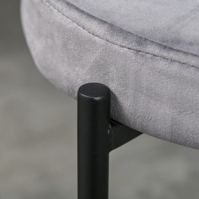 HOMCOM Zestaw 4 Hokery Jadalniane Stapelbare Stołki Barowe Poliester Stal Szare | Aosom PL