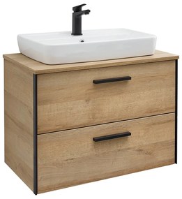 Wisząca szafka bez umywalki w dekorze dębu w naturalnym kolorze 51x72 cm Quickset 395 – Pelipal