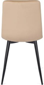 Zestaw Stół Okrągły Rozkładany HARRY 102-142 cm Dąb Artisan/Czarny i 4 Krzesła Tapicerowane PERU Beżowe