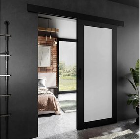 Drzwi przesuwne PALADIO 1 z maskownicą biały i dąb craft złoty 80