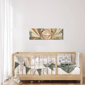 Obraz - Wiry w ziemistych barwach (z zegarem) (90x30 cm)