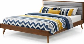 Łóżko sypialniane szare + orzech 160x200 R4-M08