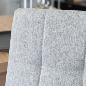 Zestaw Stół Prostokątny Rozkładany CLARK 120-160 cm Dąb Artisan/Czarny i 4 Krzesła Tapicerowane TEX Szare