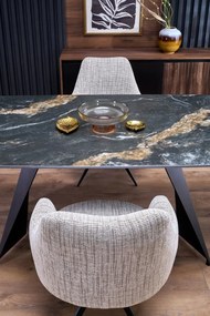 Stół rozkładany ARMANI 165(241)x90 czarny marmur/czarny HALMAR