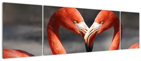 Obraz dwóch zakochanych flamingów (170x50 cm)