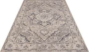 Dywan Terrain designerski Orientalny Ornament Piaskowy Kremowo Szary z krótkim włosiem 80 cm x 120 cm Certyfikat Oeko-Tex