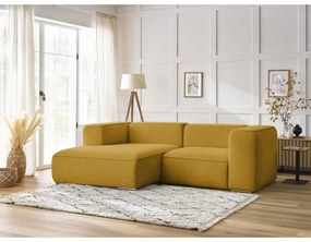 Narożnik z materiału bouclé w kolorze ochry (lewostronny) Zephyr – Bobochic Paris