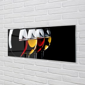 Panel szklany do Kuchni Minimalistyczne Kieliszki w Czerni