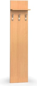 Garderoba z wieszakami PRIMO WOOD, 3 haczyki, półka, tekstura drewna pionowa, buk