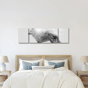 Obraz - Wilk arktyczny odzwierciedla dziki krajobraz (170x50 cm)