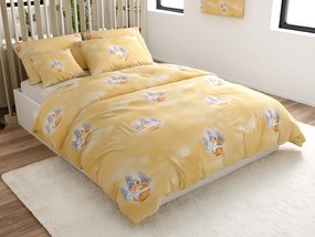 PrzytulneMieszkanie.pl PrzytulneMieszkanie.pl Pościel z mikrofibry TREES AND ORNAMENT żółta Rozmiar pościeli: 2 szt 70 x 90 cm | 200 x 220 cm