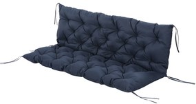 Outsunny Poduszka na Ławkę z Paskami Mocującymi, dla do 3 osób, Grube Wypełnienie Piankowe, Poduszka Siedziskowa