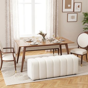 Nowoczesna ławka tapicerowana HOMCOM 110×40×44 cm — kremowa, obicie lnopodobne, udźwig 220 kg