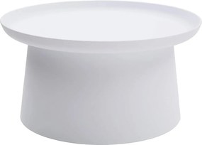 Okrągły stolik kawowy z polipropylenu, biały, 70x70x36 cm - IBIZA