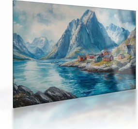 Obraz na szkle - Norweskie miasteczko (70x50 cm)