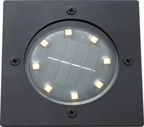 Zestaw 6 reflektorów gruntowych czarnych kwadratowych z LED IP65 solarnych - Terry