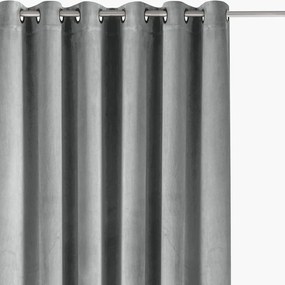 Szara aksamitna zasłona częściowo zaciemniająca (dimout) 400x225 cm Velto – Filumi