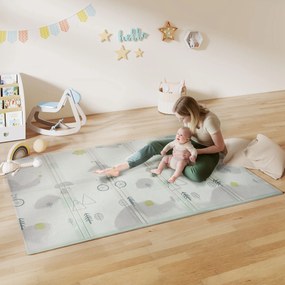 AIYAPLAY Mata dla niemowląt, motyw zwierząt, pianka, 1,5 cm gruba wyściółka, antypoślizgowa