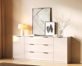 Kaszmirowa długa komoda z 3 szufladami połysk P1-Z90